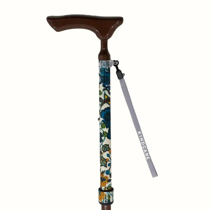 【超軽量の160g・伸縮・上柄】カーボン伸縮ステッキ リバティプリント Edna