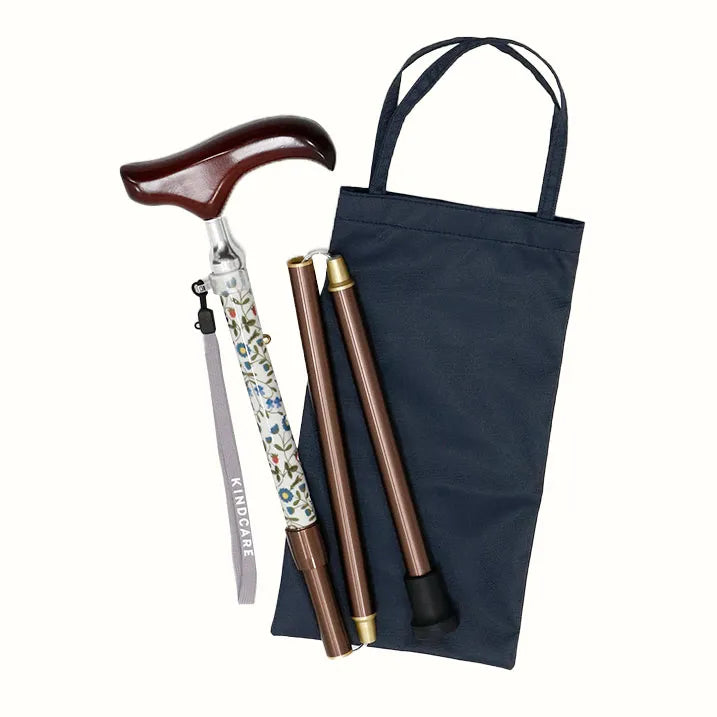 【伸縮&折りたたみ・上柄】SLT折りたたみステッキ リバティプリント Little Mirabelle