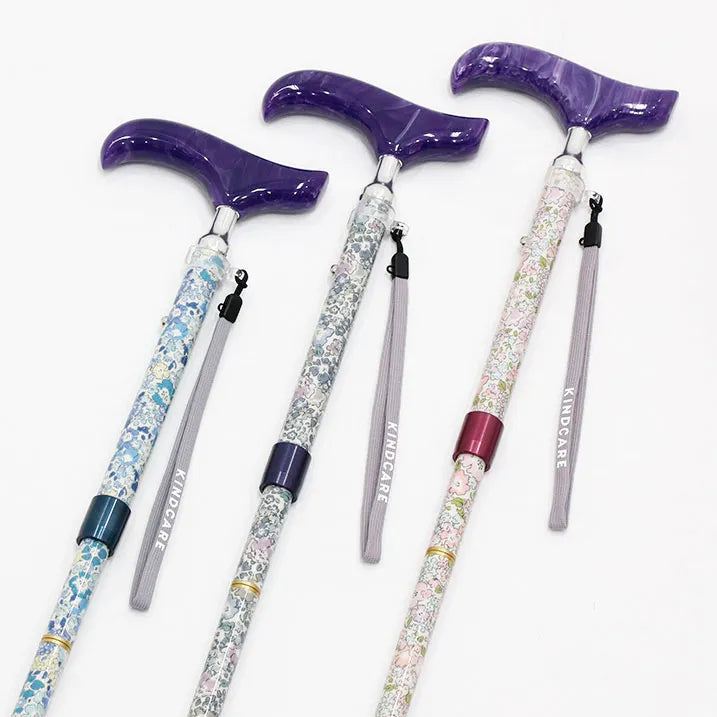 【伸縮&折りたたみ・総柄】SLT折りたたみステッキ リバティプリント Michelle