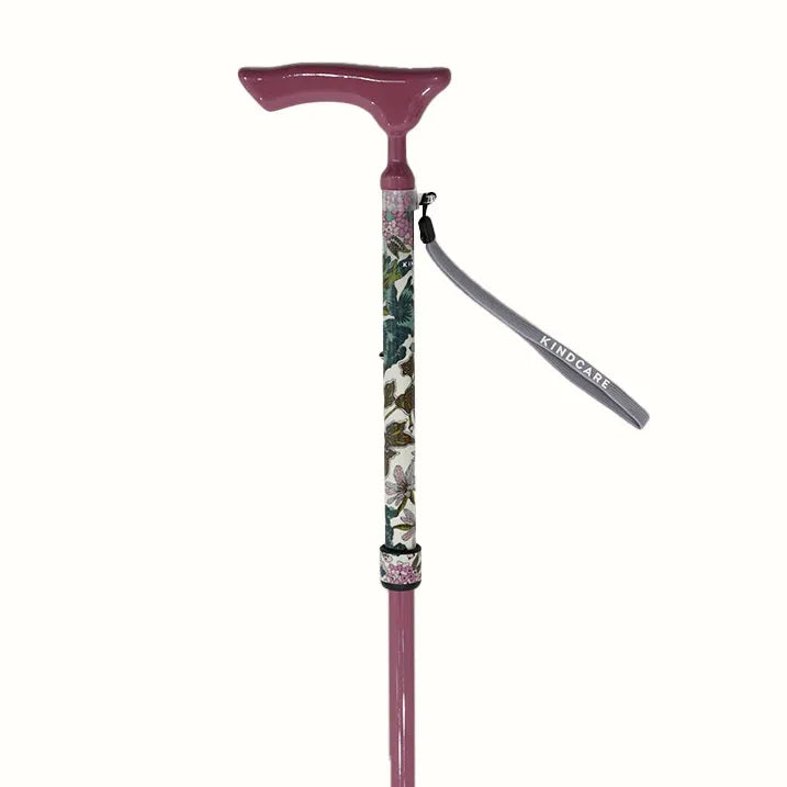 【超軽量の160g・伸縮・上柄】カーボン伸縮ステッキ リバティプリント Edna