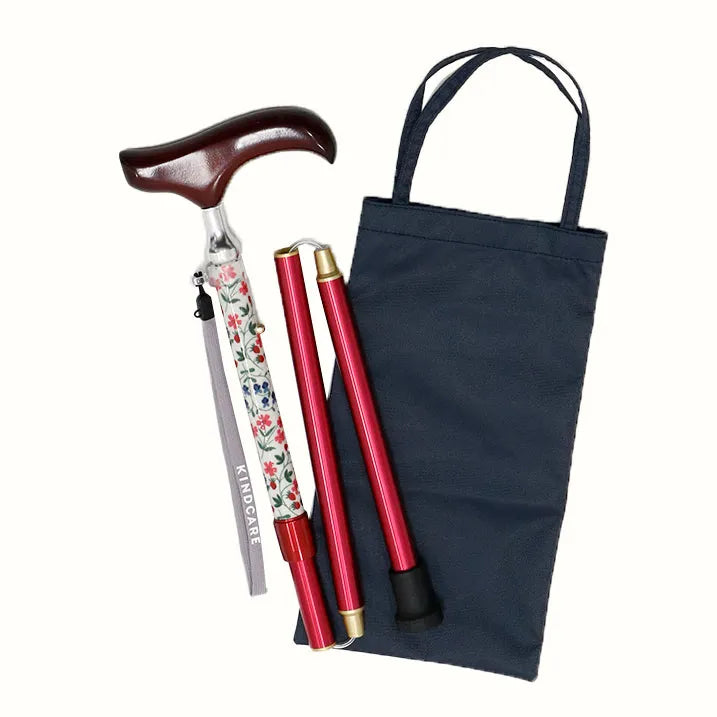 【伸縮&折りたたみ・上柄】SLT折りたたみステッキ リバティプリント Little Mirabelle