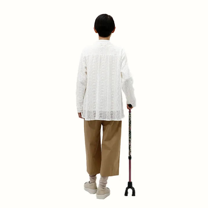 【自立・伸縮・可動式】4点オペレーションステッキ リバティプリント Edna