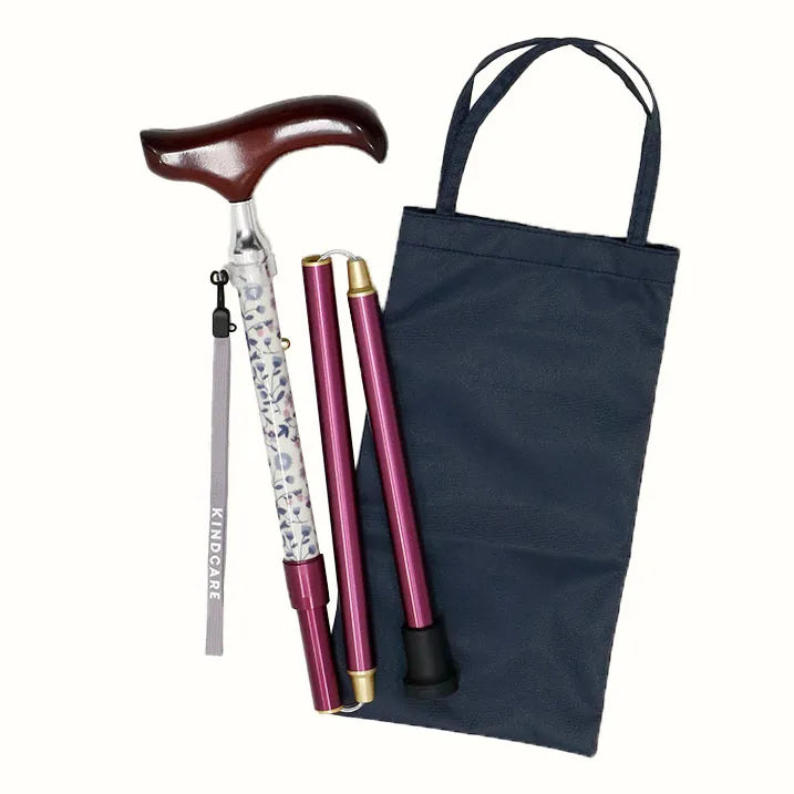 【伸縮&折りたたみ・上柄】SLT折りたたみステッキ リバティプリント Little Mirabelle