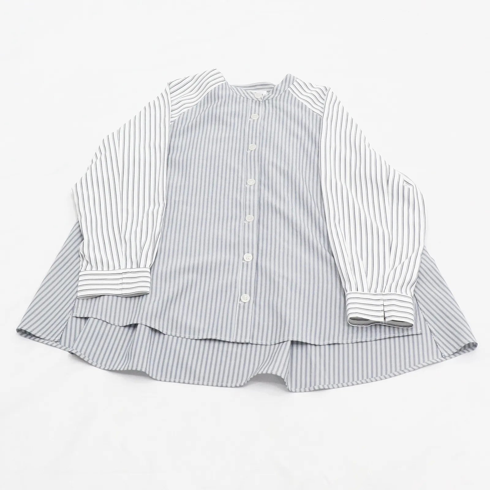 【リズム感のあるストライプが印象的】ブロッキングストライプシャツ