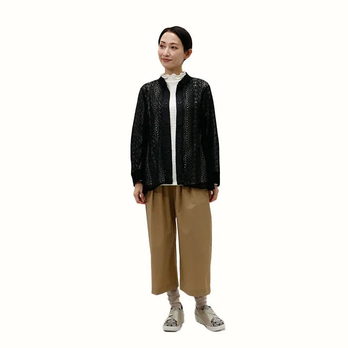 【羽織るだけで優雅な装い・洗える】レースブラウス