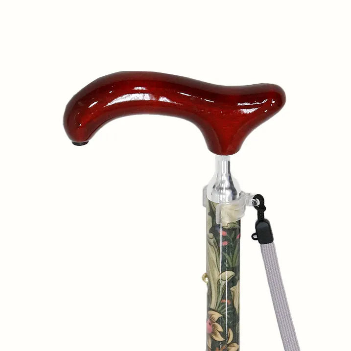 【伸縮&折りたたみ・上柄】折畳みステッキ Fabric Designed By W.Morris ORCHID