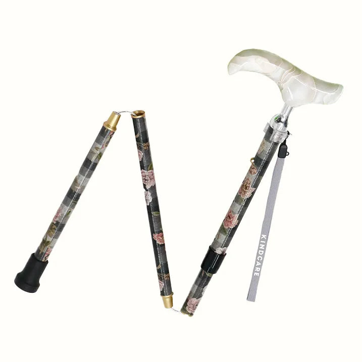 【伸縮&折りたたみ・総柄】SLT折りたたみステッキ リバティプリント ScendedGarden