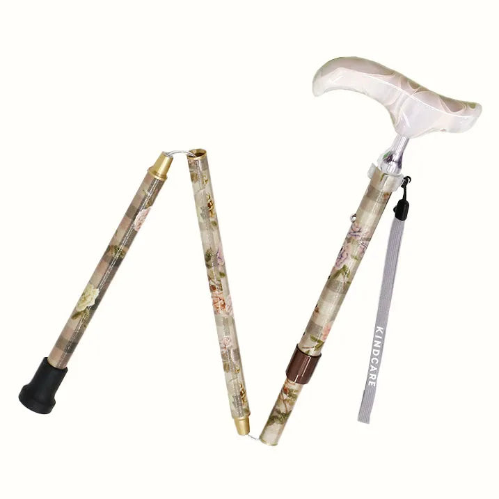 【伸縮&折りたたみ・総柄】SLT折りたたみステッキ リバティプリント ScendedGarden