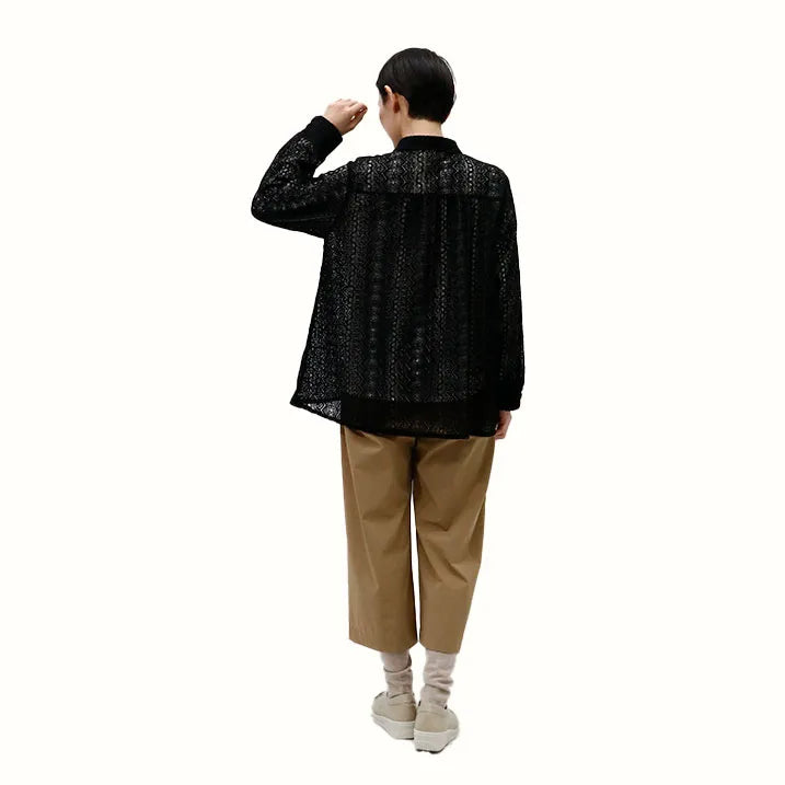 【羽織るだけで優雅な装い・洗える】レースブラウス