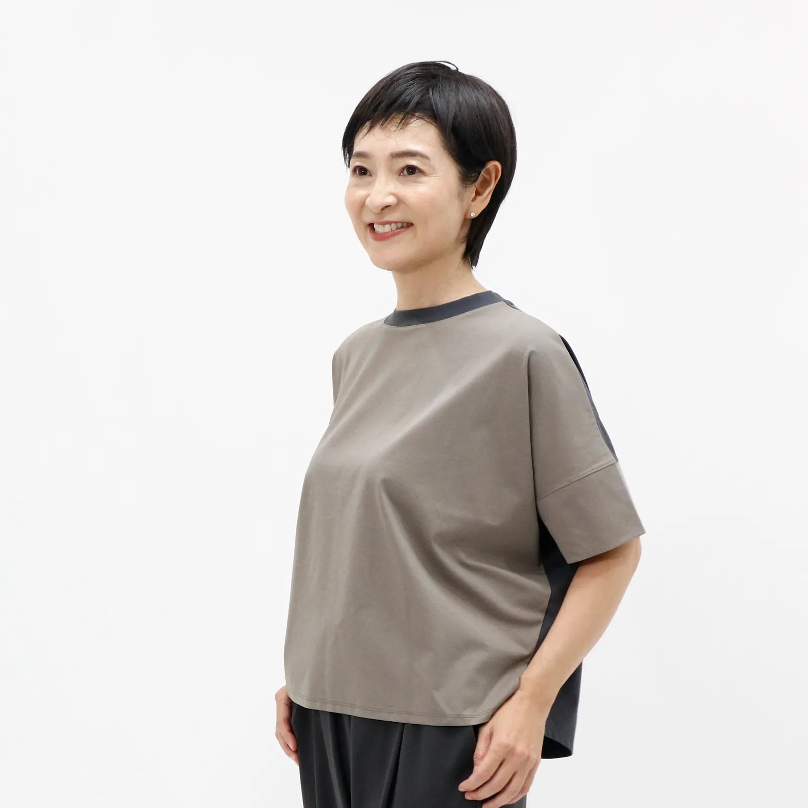 【UVカット機能・接触冷感】カラーブロッキングドルマンTシャツ