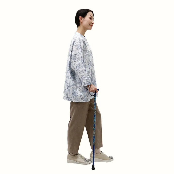 【伸縮】アルミ伸縮ステッキ リバティプリント GloriaFlowers