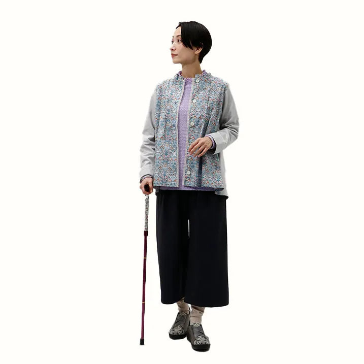 【伸縮&折りたたみ・上柄】SLT折りたたみステッキリバティプリント Garland Stripe