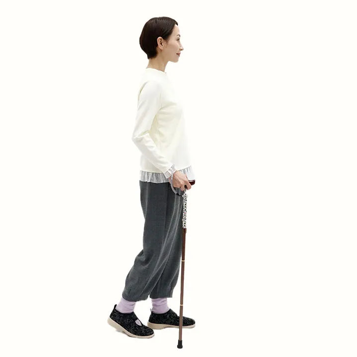 【伸縮&折りたたみ・上柄】SLT折りたたみステッキ リバティプリント Little Mirabelle