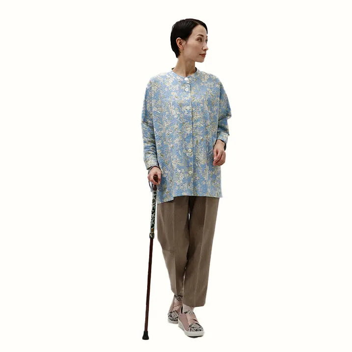 【超軽量の160g・伸縮・上柄】カーボン伸縮ステッキ リバティプリント Edna