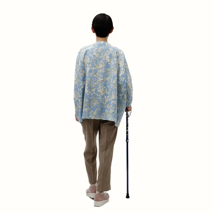 【超軽量の160g・伸縮・上柄】カーボン伸縮ステッキ リバティプリント Edna