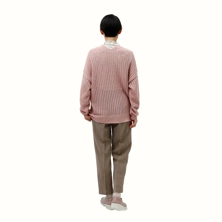 【冷房対策に最適・日本製・着回し◎】メッシュ編みカーディガン