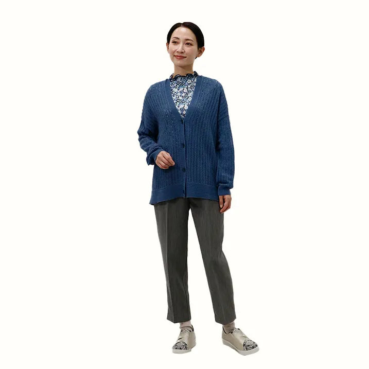 【冷房対策に最適・日本製・着回し◎】メッシュ編みカーディガン