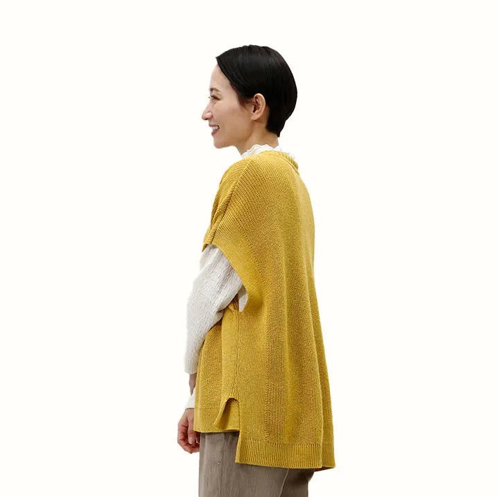 【季節の変わり目や寒暖差のある日にぴったりの1枚・着回し◎洗濯◎】畦編み肩掛けベスト