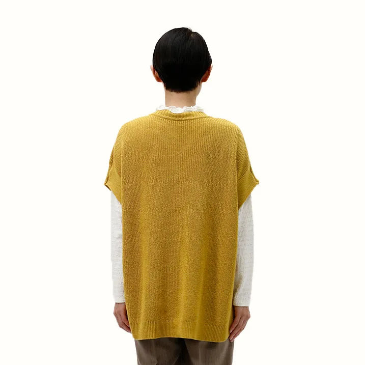 【季節の変わり目や寒暖差のある日にぴったりの1枚・着回し◎洗濯◎】畦編み肩掛けベスト