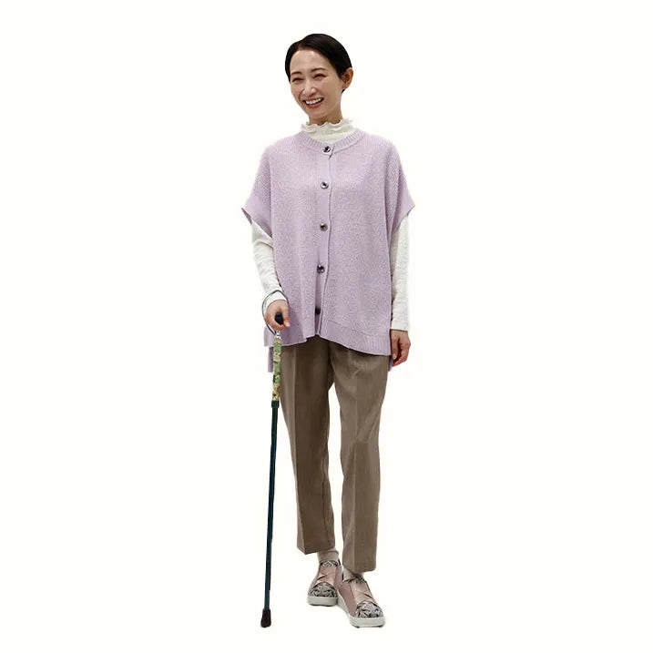 【伸縮&折りたたみ・上柄】折畳みステッキ Fabric Designed By W.Morris ORCHID