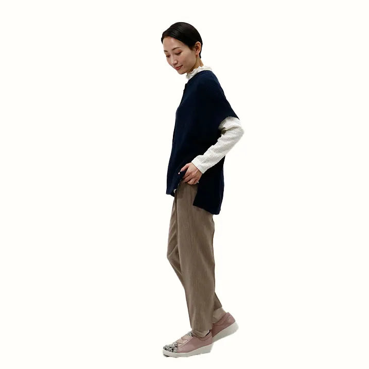 【季節の変わり目や寒暖差のある日にぴったりの1枚・着回し◎洗濯◎】畦編み肩掛けベスト