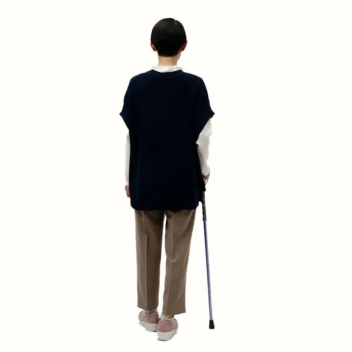 【伸縮&折りたたみ・上柄】折畳みステッキ Fabric Designed By W.Morris ORCHID