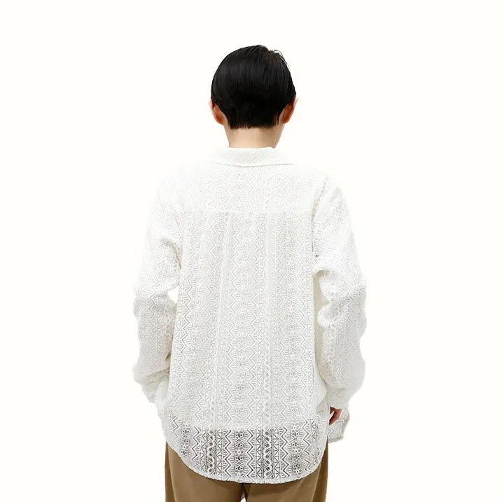 【羽織るだけで優雅な装い・洗える】レースブラウス