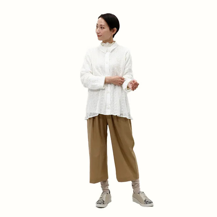 【羽織るだけで優雅な装い・洗える】レースブラウス
