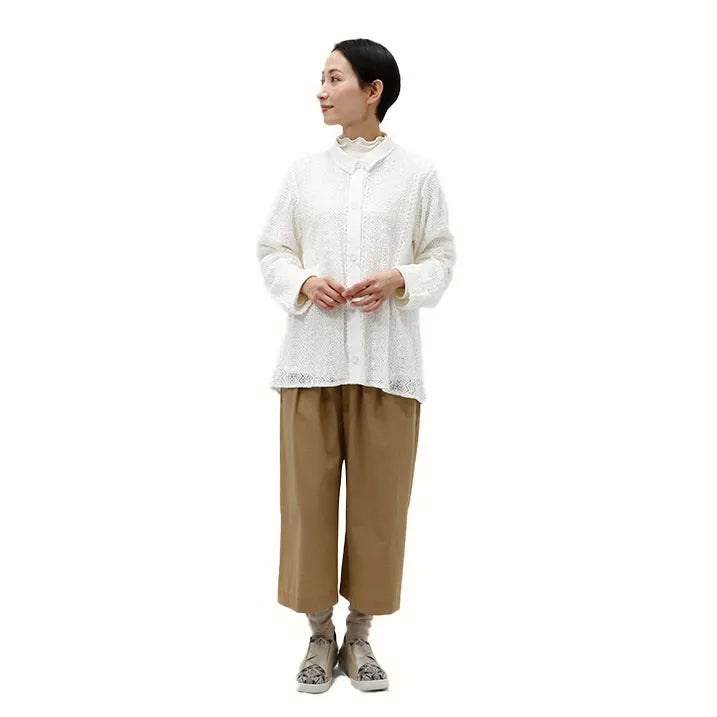【羽織るだけで優雅な装い・洗える】レースブラウス