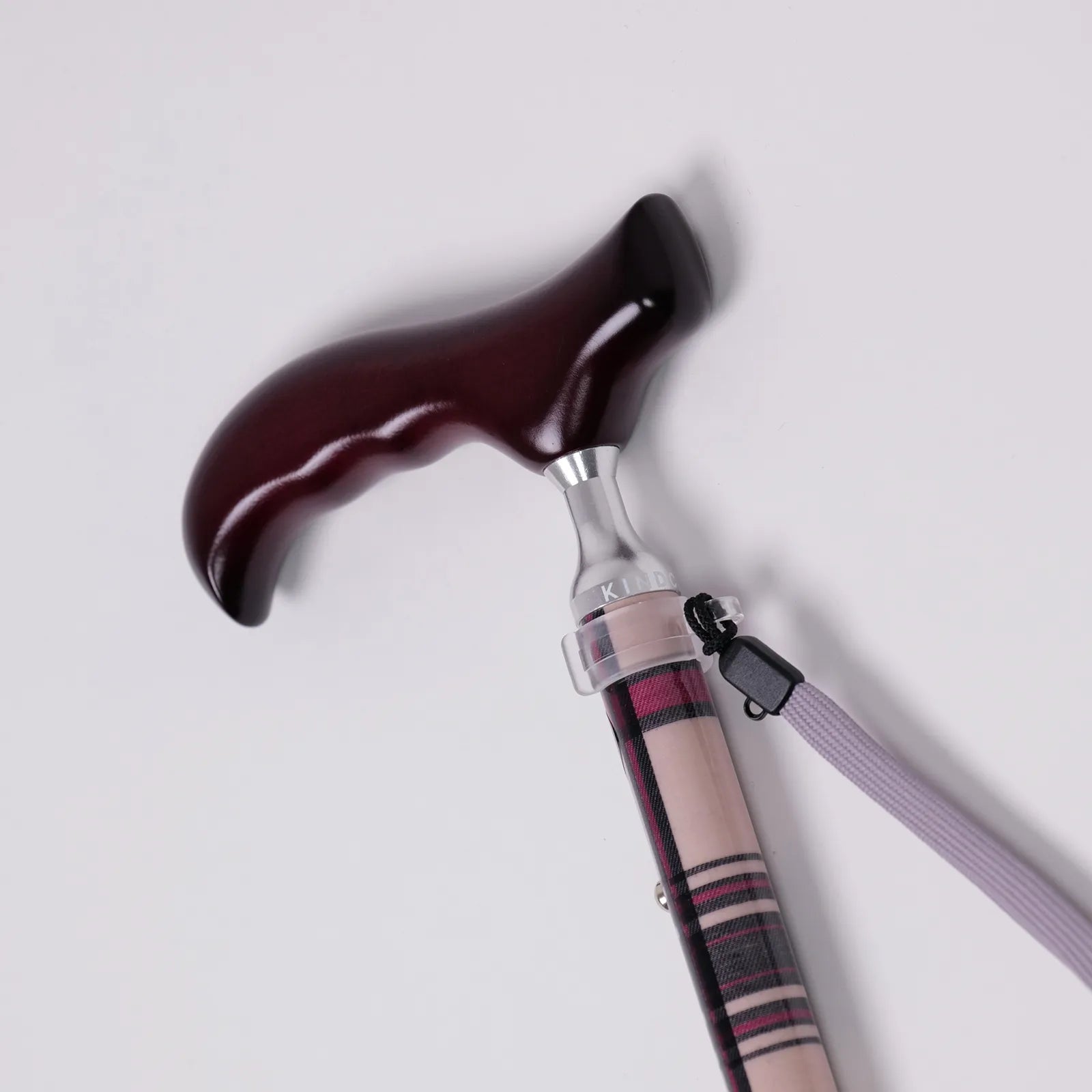 【伸縮&折りたたみ・上柄】ゴム式折りたたみステッキ チェック