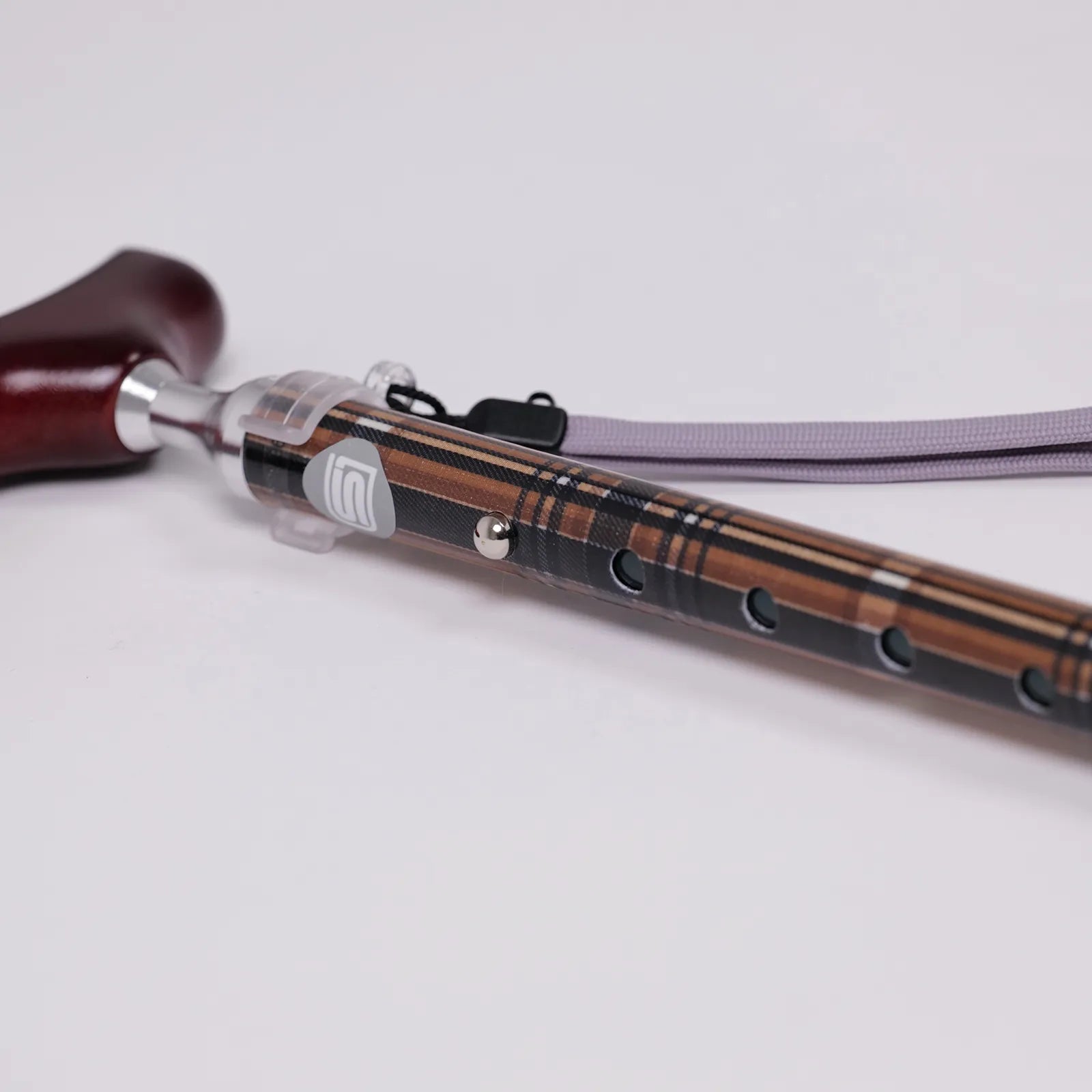 【伸縮&折りたたみ・上柄】ゴム式折りたたみステッキ チェック