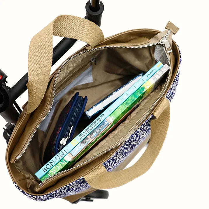 【上品な佇まい】シェニール織トート付き 横押しカート