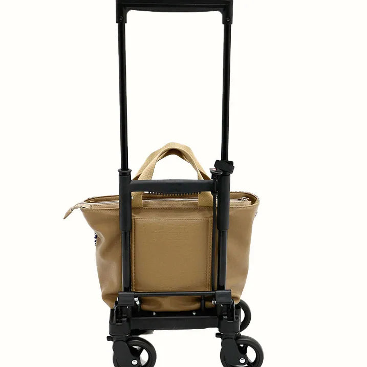 【上品な佇まい】シェニール織トート付き 横押しカート