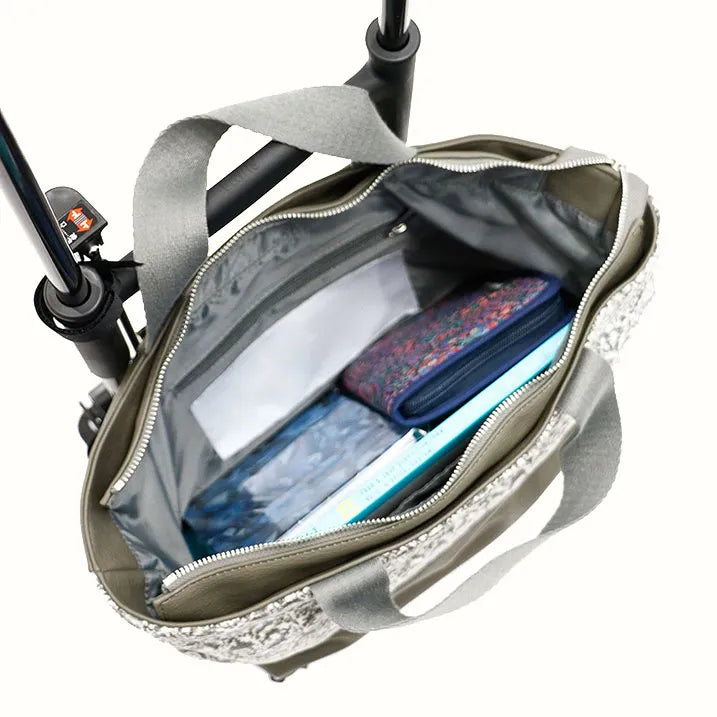 【上品な佇まい】シェニール織トート付き 横押しカート