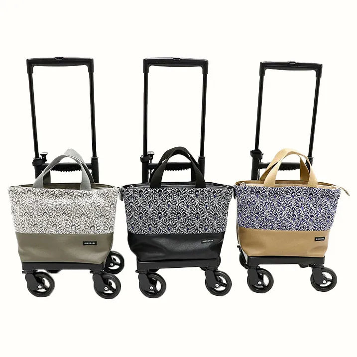 【上品な佇まい】シェニール織トート付き 横押しカート