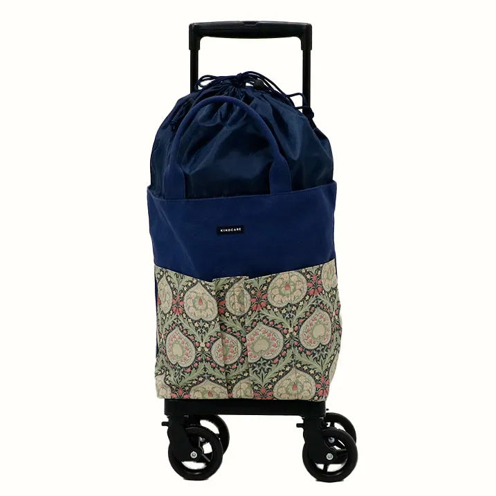 Utility Tote Push Cart Fabric by W.morris EDEN - Navy