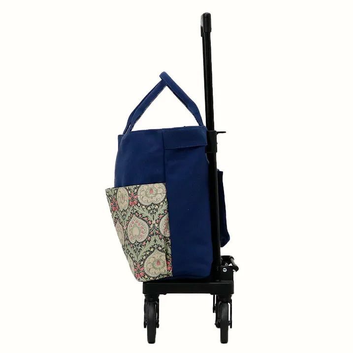 Utility Tote Push Cart Fabric by W.morris EDEN - Navy