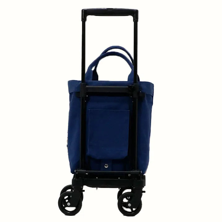 Utility Tote Push Cart Fabric by W.morris EDEN - Navy