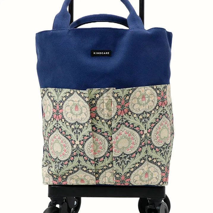 Utility Tote Push Cart Fabric by W.morris EDEN - Navy