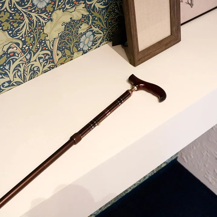 【伸縮&折りたたみ・上柄】ゴム式折りたたみステッキ チェック