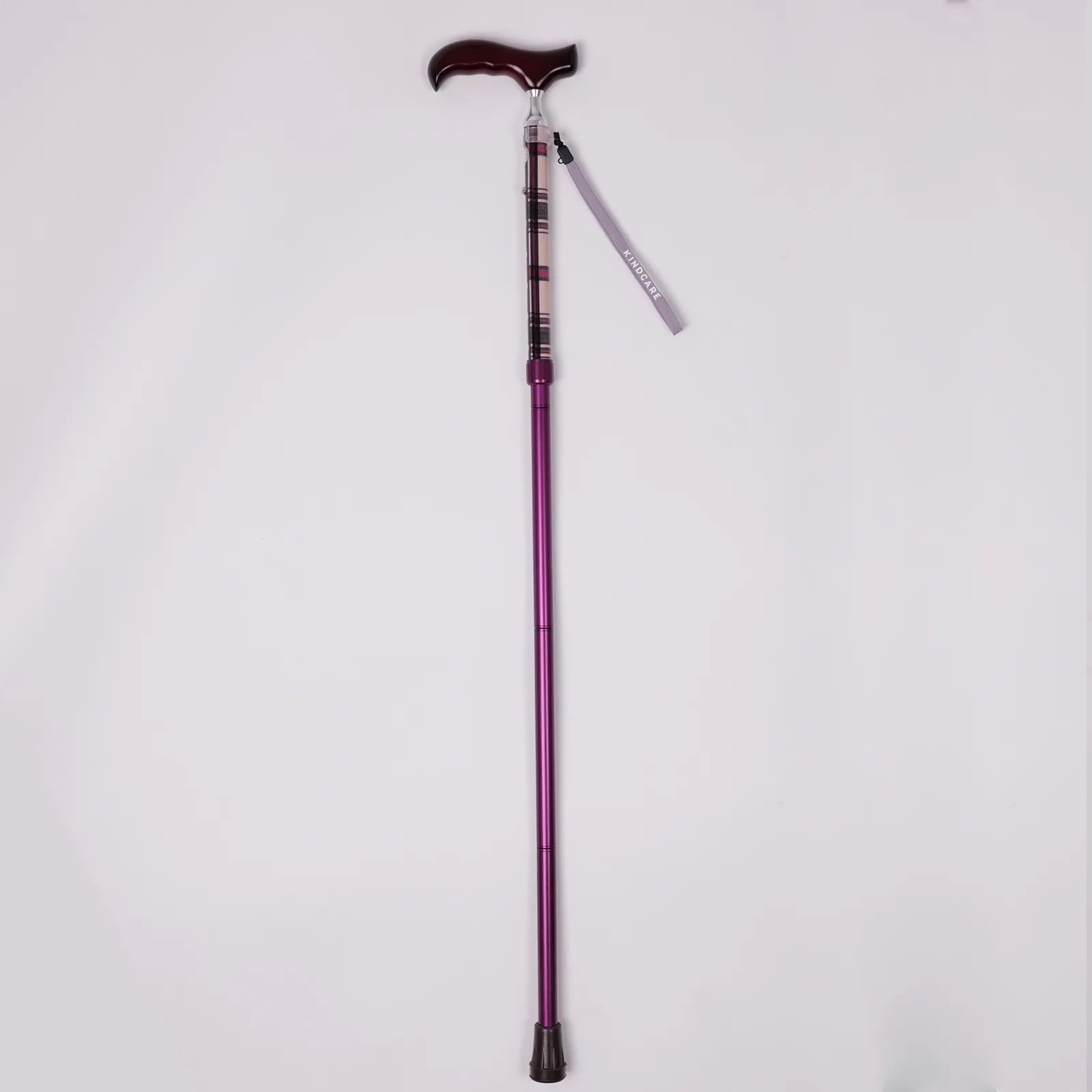 【伸縮&折りたたみ・上柄】ゴム式折りたたみステッキ チェック