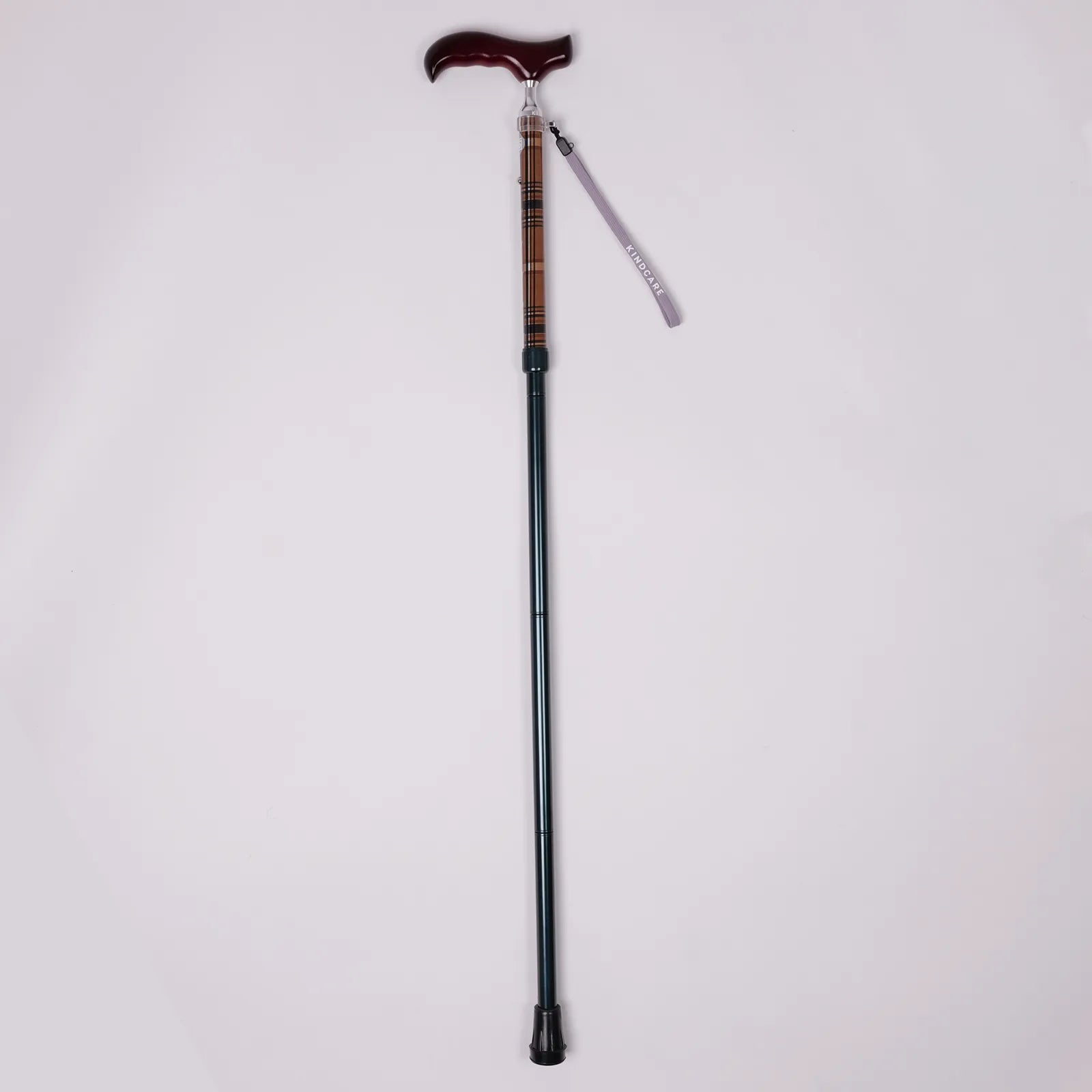 【伸縮&折りたたみ・上柄】ゴム式折りたたみステッキ チェック