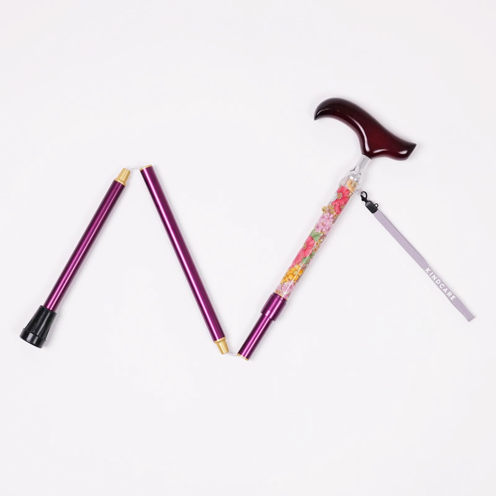 【伸縮&折りたたみ・上柄】SLTステッキ リバティプリント カラー スリムネック Gloria Flowers