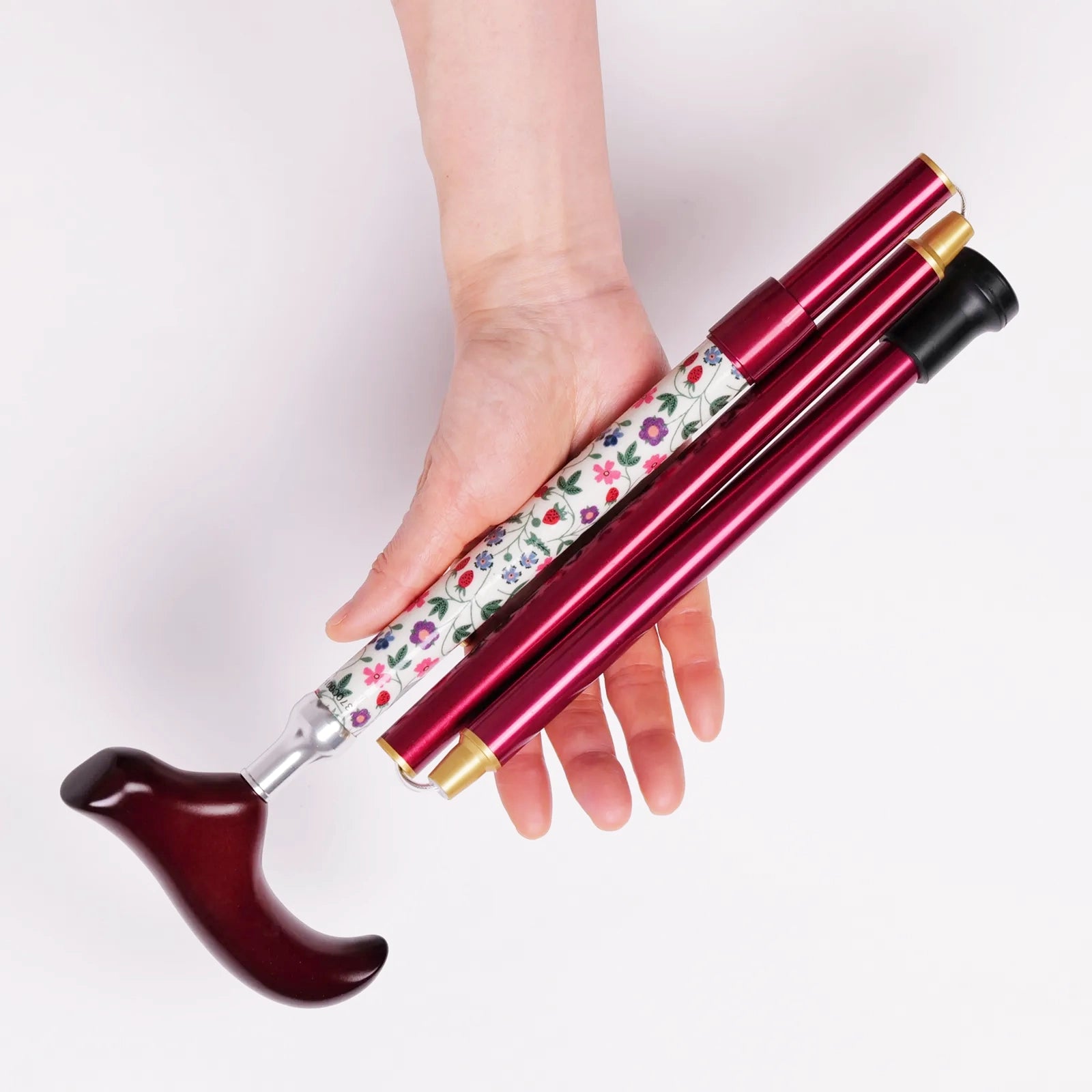 【伸縮&折りたたみ・上柄】SLT折りたたみステッキ リバティプリント Little Mirabelle