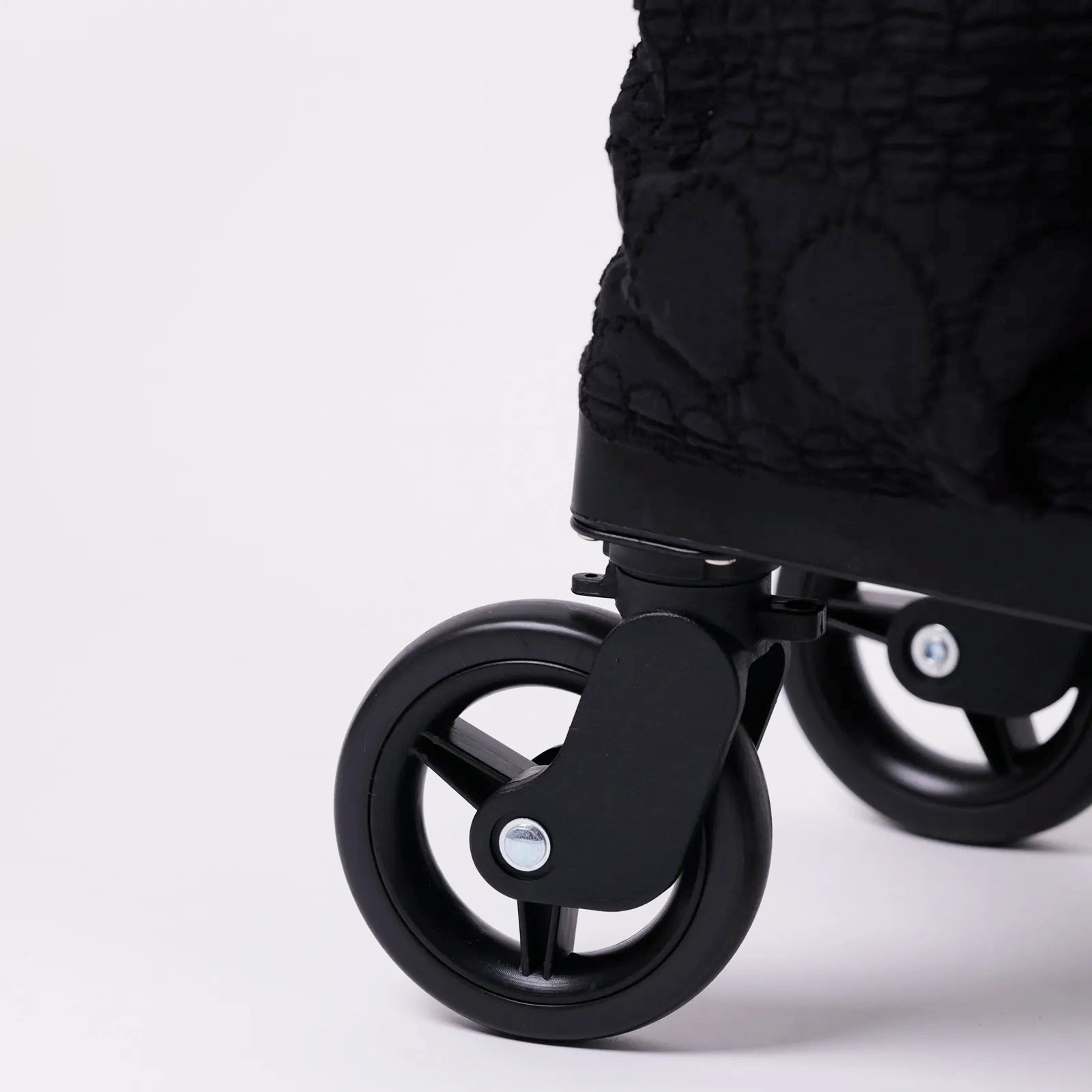 Dot Embroidery Tote with Side Push Cart