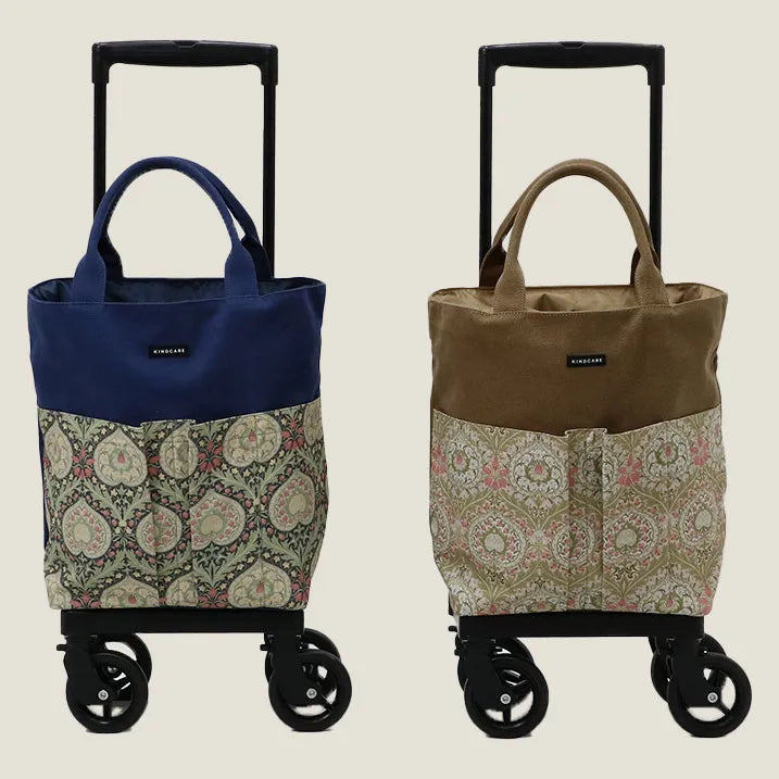 Utility Tote Push Cart Fabric by W.morris EDEN - Navy