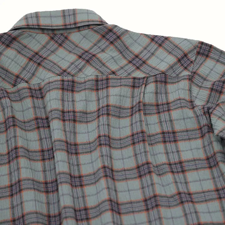 【通気性に優れて軽量・リブ袖なので袖のお直し要らず】サッカーチェックシャツ