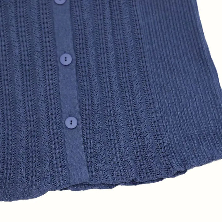 Openwork knit vest