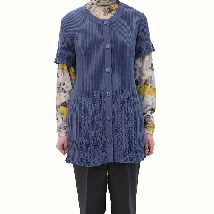 Openwork knit vest