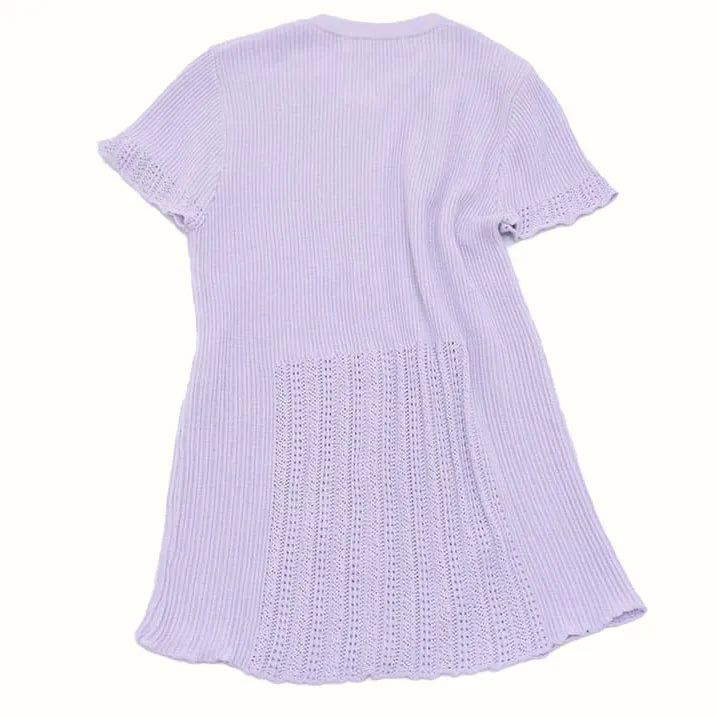 Openwork knit vest
